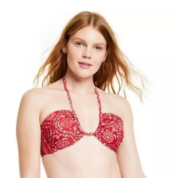 NWT RHODE Women's Zinnia Floral Print Bandeau Halter Bikini Top S 4-6 - Picture 1 of 5